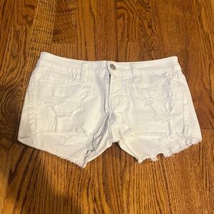 Klique B. Woman’s White Ripped White Jean Shorts Size S